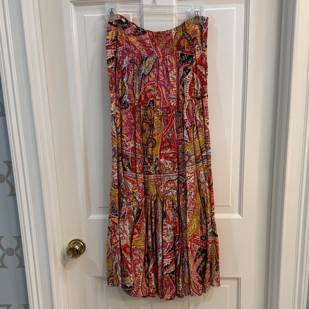 Maeve Anthropologie Red and Yellow Maxi Skirt